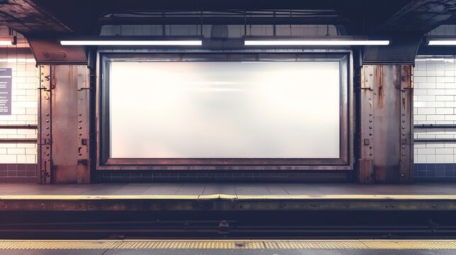 Subway platform screen door billboard : Generative AI