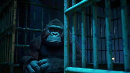 Good Night, Gorilla The mischievous gorilla sneakily unlocking the cages of other animals in the zoo at night