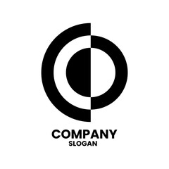 Circular logo black and white