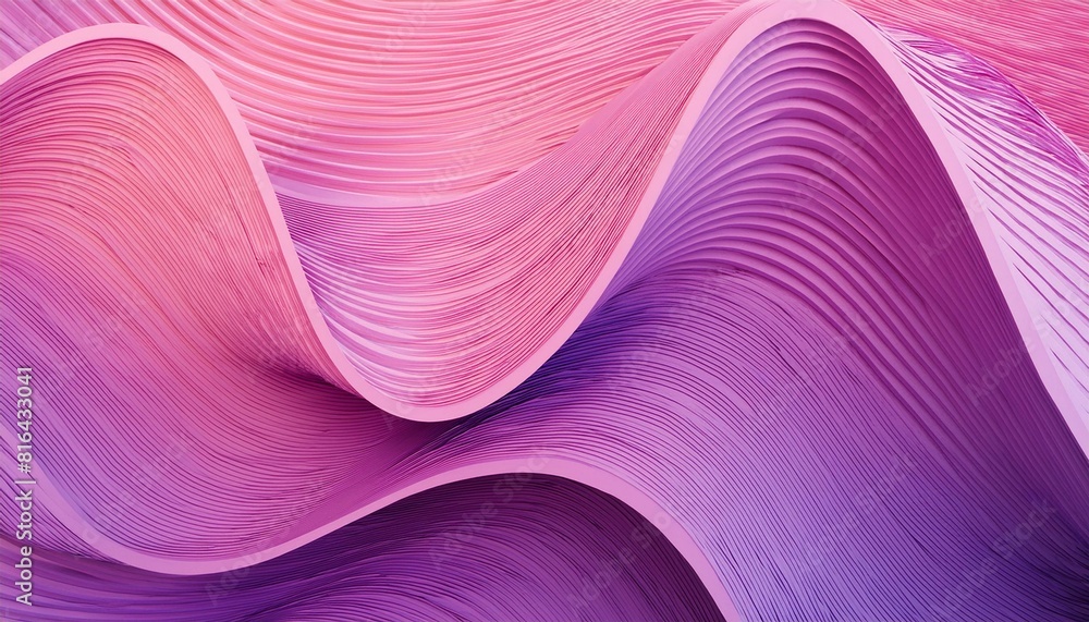 Wall mural abstract pink and purple surfaces. 3d render