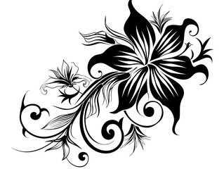 black and white floral background