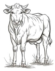 Cow coloring book for kids