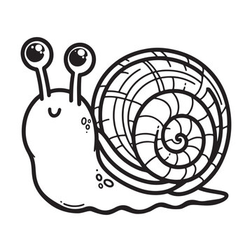 recommend clip art: line art of snail cartoon vector