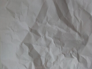 White and Gray Crumpled Paper Texture Background.