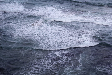 Close up of waves and movement on an ocean surface abstract background