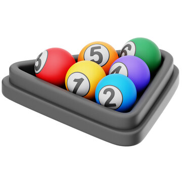 Billiard Ball 3D Rendering Icon Isolated Transparent Background