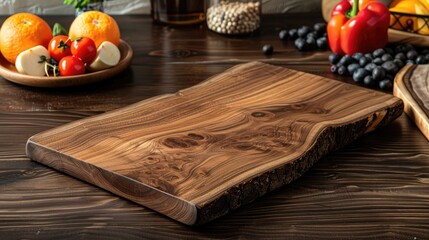 Cutting and serving board made of wood