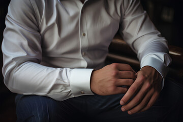 Man getting ready for a business meeting