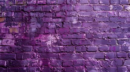Long Panorama Of Purple Or Lilac Brick Wall With Vignette. Purple Brick Wall As Background To Place Text Or Graffiti ai generative