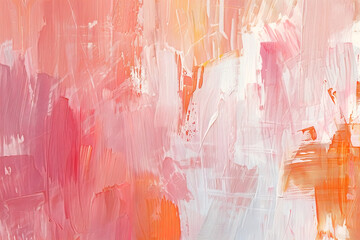 Abstract acrylic paint background, Pantone color of the year 2024 Peach Fuzz. Close-up of abstract rough colorful pink, orange art painting texture background wallpaper, spatula paint