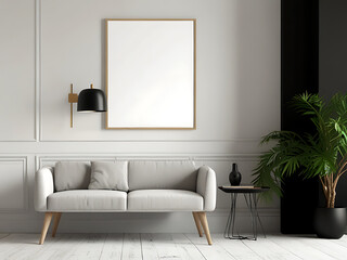 Living Room Wall Poster Display in Modern Interior Design.
