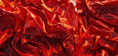 Obraz premium Bold fire red cloth on widescreen digital canvas.