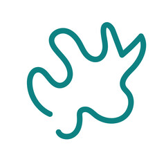 Green abstract shape line decor