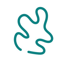 Green abstract shape line decor