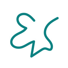 Naklejka premium Green abstract shape line decor