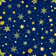 Seamless pattern of the Southern Cross standing out against the southern sky, Generative AI