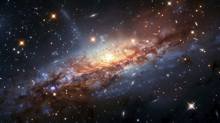 Bright Spiral Galaxy in Deep Space