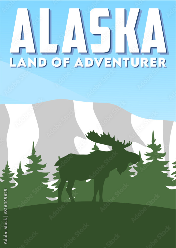 Wall mural Alaska is a land of adventure with beautiful natural views