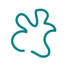 Fototapeta premium Green abstract shape line decor