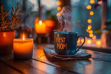Best Mom Mug with Candlelight Ambiance