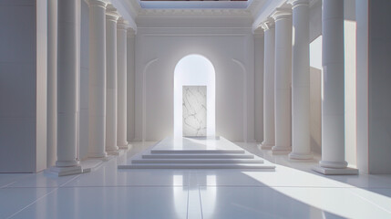 White Room With Pillars and Arches
