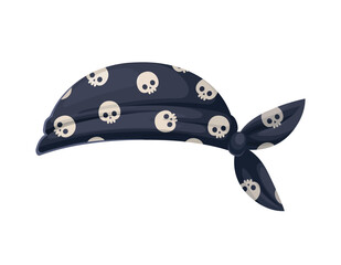 Pirate and corsair sailor bandana, cartoon carnival costume hat. Privateer classic hat, pirate sailor headgear or corsair captain isolated vector costume. Filibuster clothing accessory with skulls