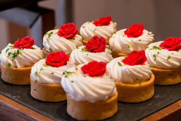 Exquisite afternoon tea, various gourmet desserts and cakes, fruit cakes, drinks, juice