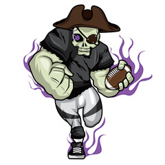 Skull Pirate - American Football Mascot Character Design