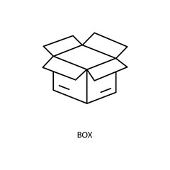 box concept line icon. Simple element illustration. box concept outline symbol design.