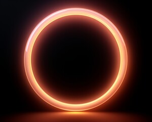 A glowing orange ring of light on a black background.