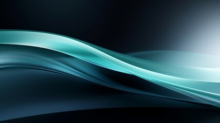 Obraz premium Teal and blue abstract waves
