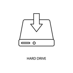 hard drive concept line icon. Simple element illustration. hard drive concept outline symbol design.