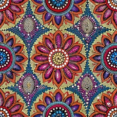 Seamless pattern of intricate beadwork and sequin embellishments, creating a tactile and textured wrapping paper design, Generative AI