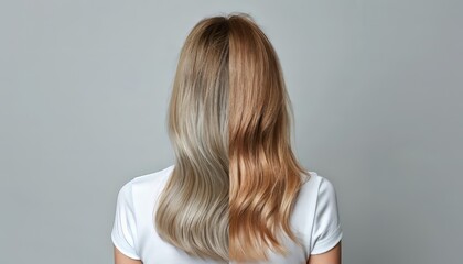 Naklejka premium Before After Woman Hair After Hair Treatment