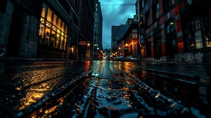 Obraz premium landscape night stree of city modern, background