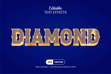 Editable Diamond Text Effects With Luxury Pattern and Lens Light Flare