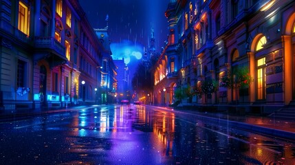 Naklejka premium landscape night stree of city modern, background