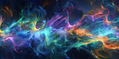 Space dusk nebula color gradient purple blue and pink cloud starry galaxy background illustration.	
