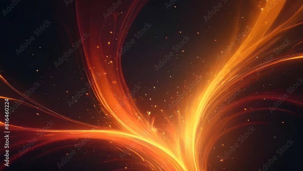 Poster dynamic abstract design mimicking the movement and intensity of flames