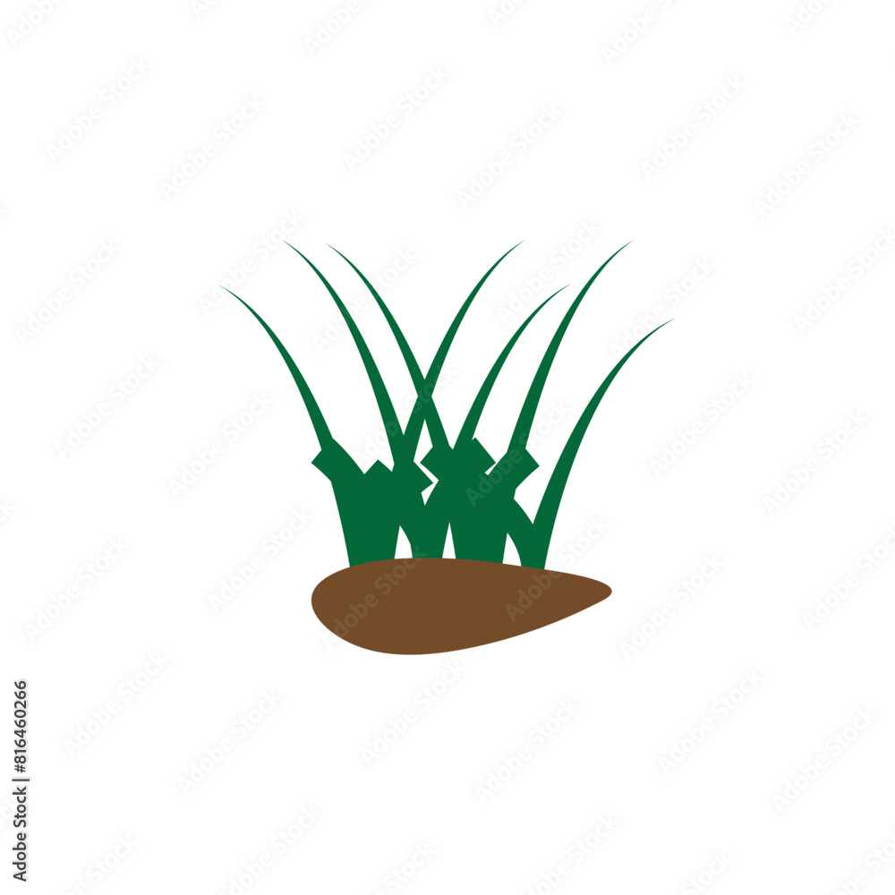 Wall mural grass logo icon