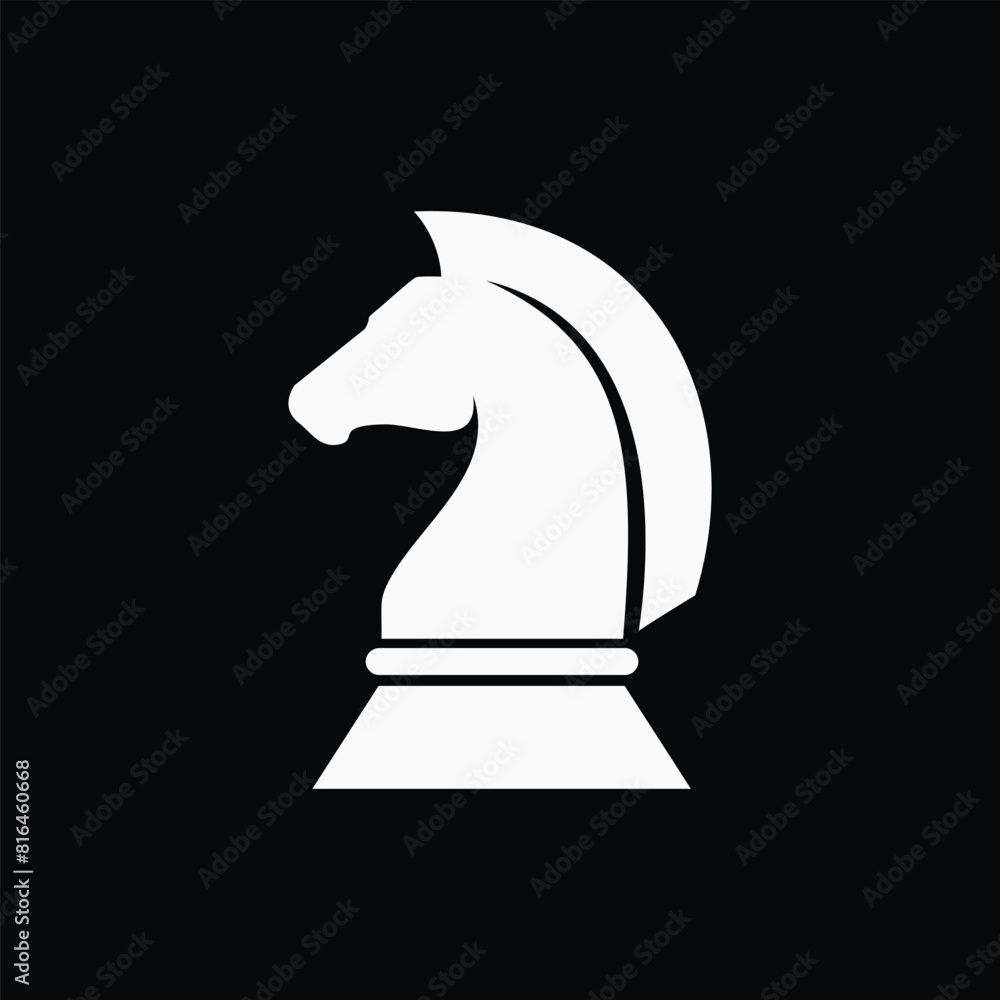 Poster Chess Knight Horse silhouette logo design vector template