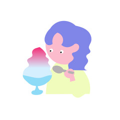 a person who eats shaved ice