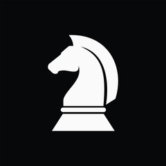 Chess Knight Horse silhouette logo design vector template