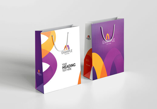Professional Shopping Bag With Violet Accent