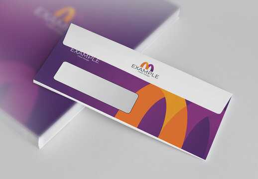 Professional DL Envelope Commercial With Violet Accent