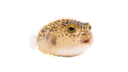 Puffer fish isolated on transparent background.

