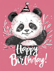 birthday poster with panda bear image