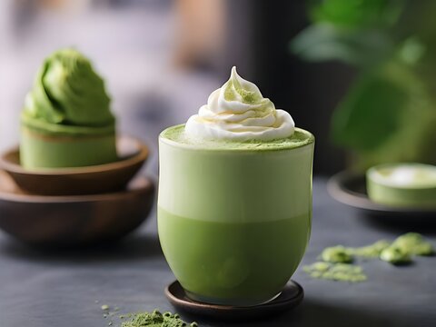 Matcha with cream
