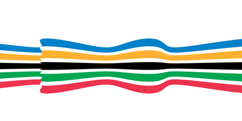 Abstract wavy stripes of Olympic games colors. vector illustration