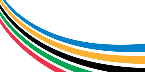 Abstract wavy stripes of Olympic games colors. vector illustration